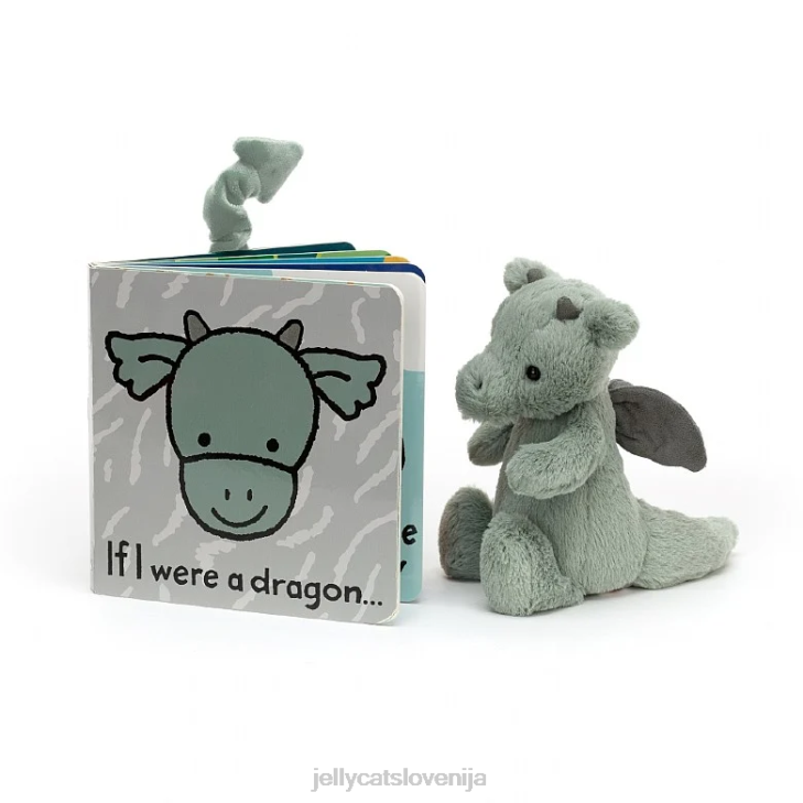 sl Jellycat če bi bil knjiga o zmaju in sramežljivi zeleni zmaj P622808 knjiga