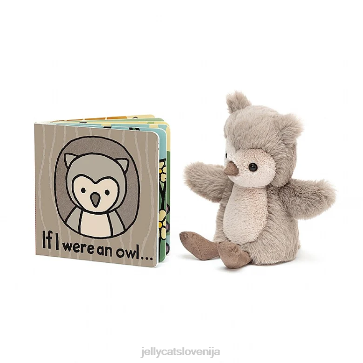 sl Jellycat če bi bil knjiga sova in vrba sova siva in bela P622732 knjiga