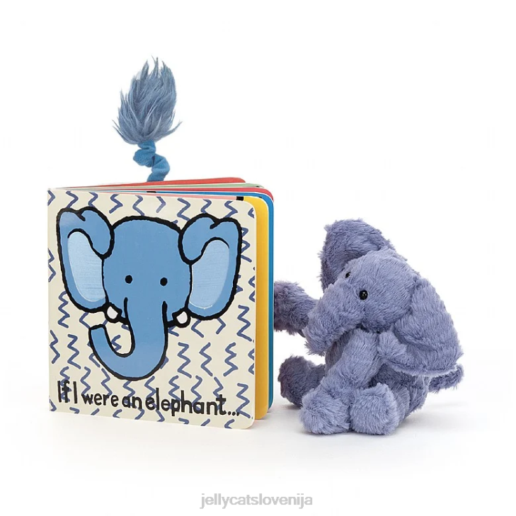 sl Jellycat če bi bil slon knjiga in fuddlewuddle slon modra P622745 knjiga