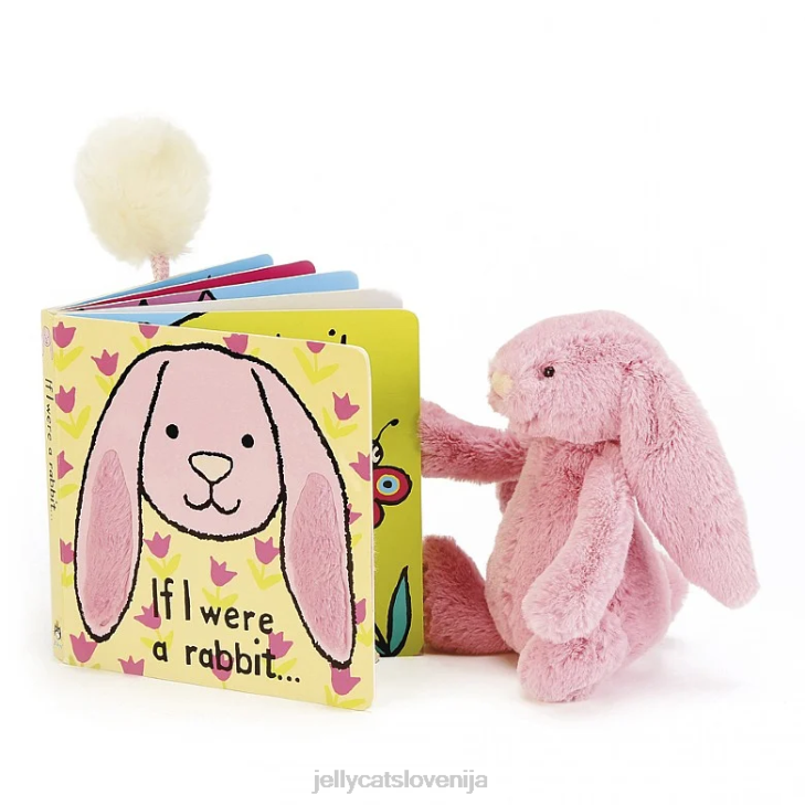sl Jellycat če bi bil zajec knjiga in sramežljiv tulipan zajček roza P622705 knjiga