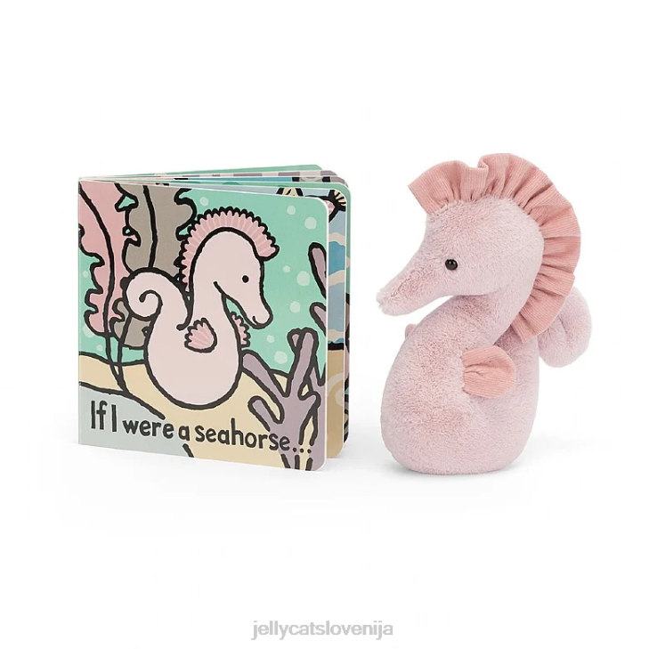 sl Jellycat knjiga če bi bil morski konjiček in sienna morski konjiček srebrna P622762 knjiga