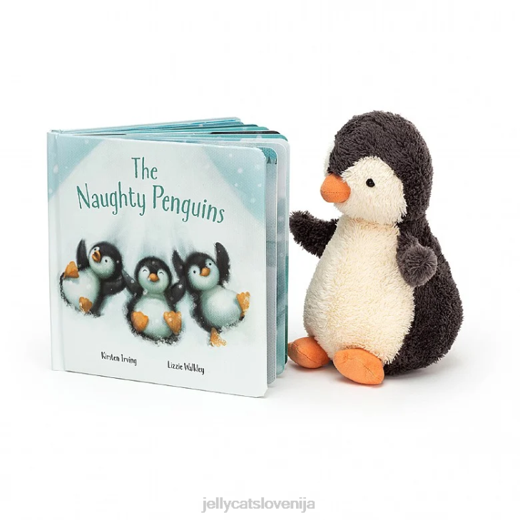 sl Jellycat knjiga o porednih pingvinih in sivi pingvin kikiriki P622649 knjiga