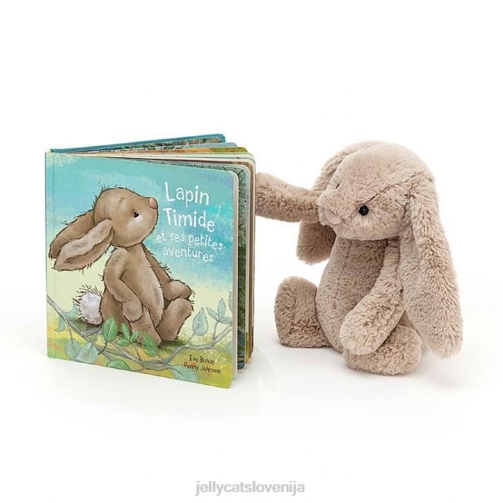 sl Jellycat lapin timide et ses petites aventures & sramežljiv zajček bež P622706 knjiga