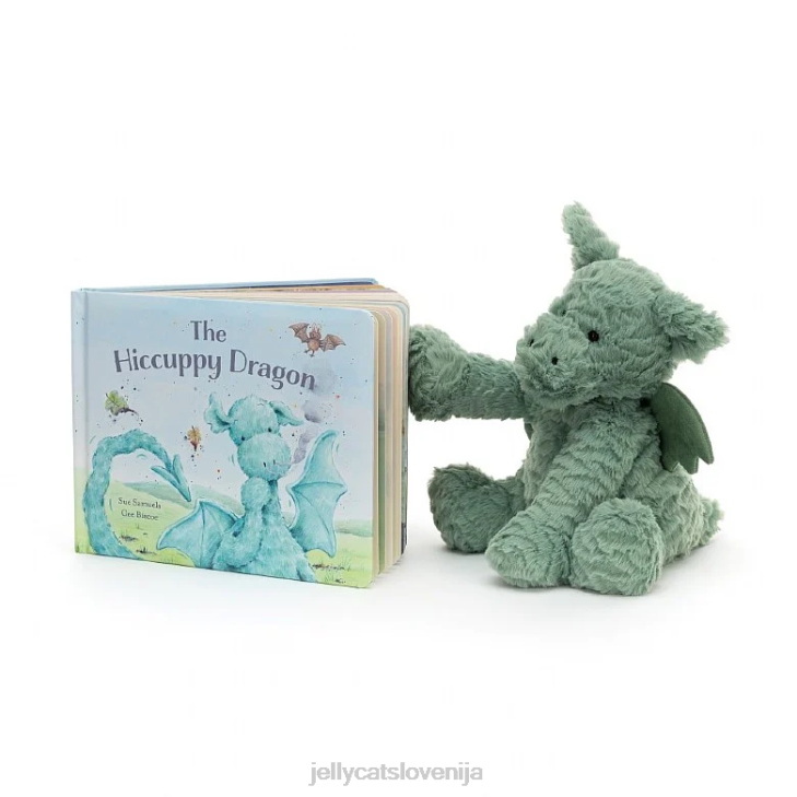 sl Jellycat the hiccupy dragon book in fuddlewuddle dragon green P622811 knjiga