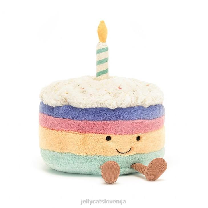 sl Jellycat zabavna mavrična večbarvna rojstnodnevna torta P622286 igrača