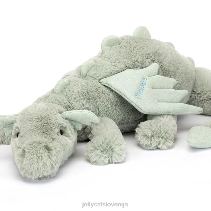 sl Jellycat personaliziran sage dragon ogromen bledo zelen P622646 igrača