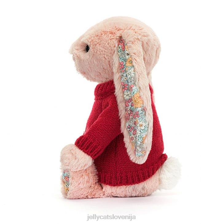 sl Jellycat blossom blush zajček z personalizirano rdečo skakalo breskve P622425 igrača