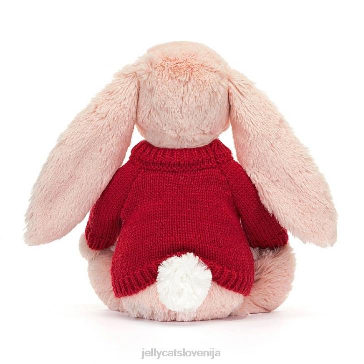 sl Jellycat blossom blush zajček z personalizirano rdečo skakalo breskve P622425 igrača