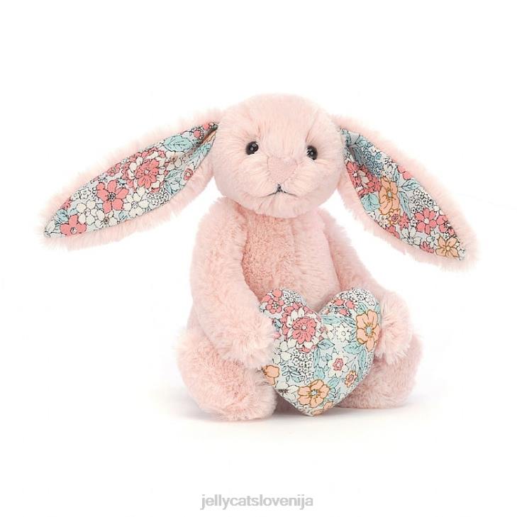 sl Jellycat cvet srce rdečilo zajček breskev P622337 igrača