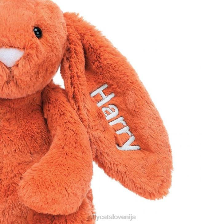 sl Jellycat personaliziran sramežljiv mandarina zajček srednje oranžna P622502 igrača