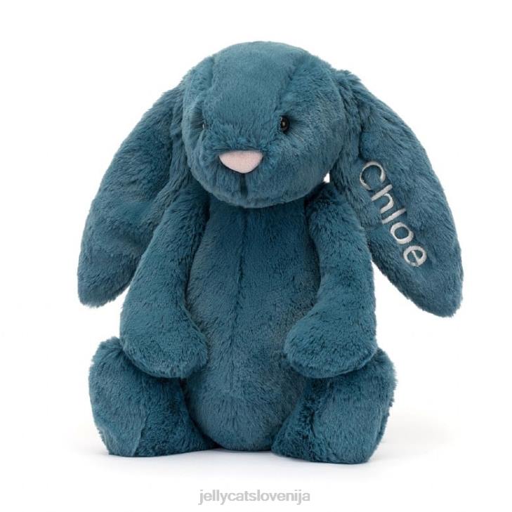 sl Jellycat personaliziran sramežljiv mineralno moder zajček srednje kolbaltno modra P622346 igrača