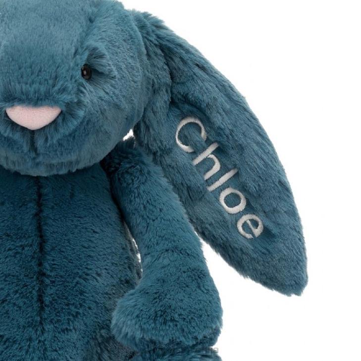 sl Jellycat personaliziran sramežljiv mineralno moder zajček srednje kolbaltno modra P622346 igrača