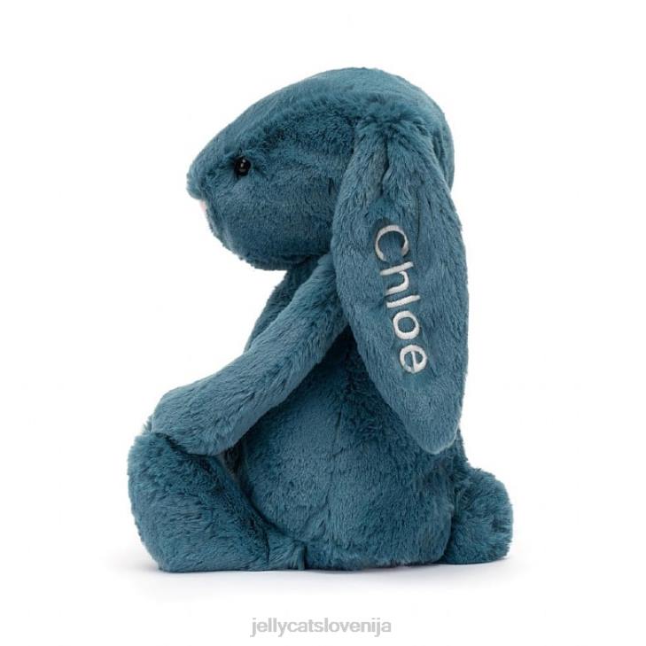 sl Jellycat personaliziran sramežljiv mineralno moder zajček srednje kolbaltno modra P622346 igrača