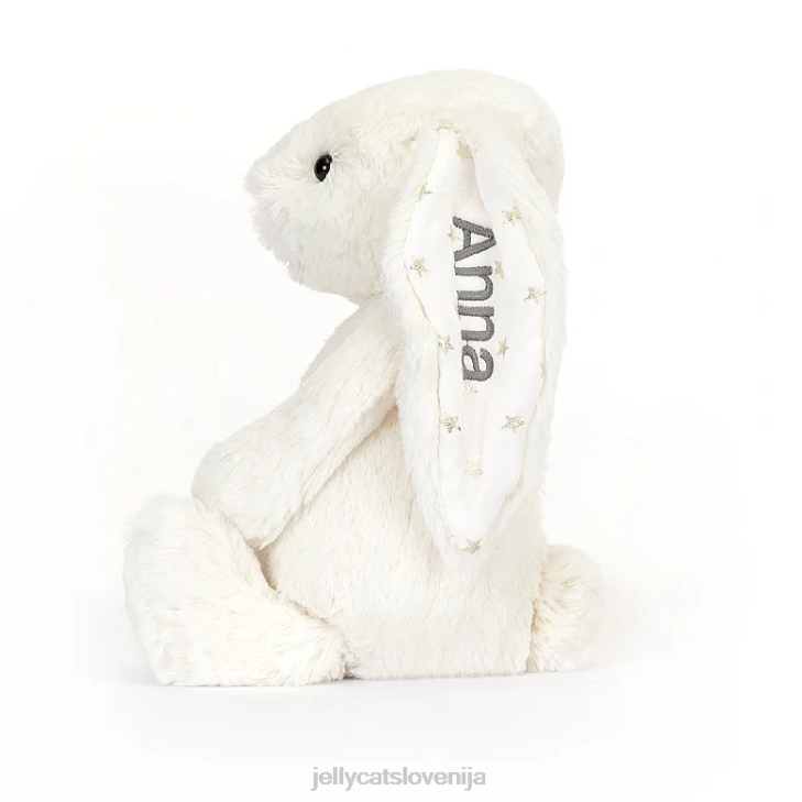 sl Jellycat personaliziran sramežljiv svetleči zajček srednje kremne barve P622203 igrača