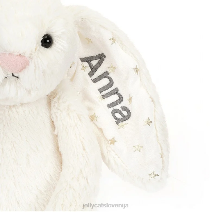 sl Jellycat personaliziran sramežljiv svetleči zajček srednje kremne barve P622203 igrača