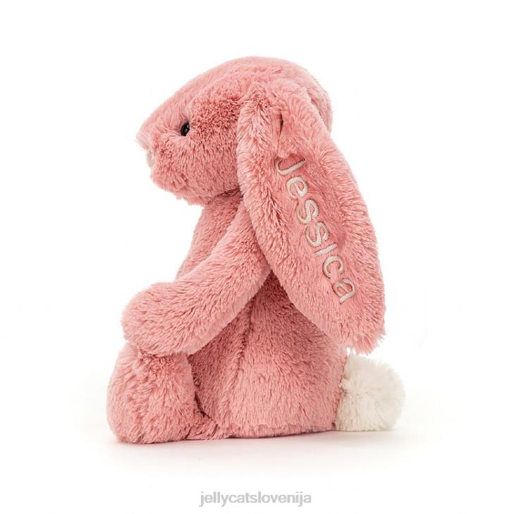 sl Jellycat personaliziran sramežljiv zajček s cvetnimi listi srednji sorbet roza P622130 igrača