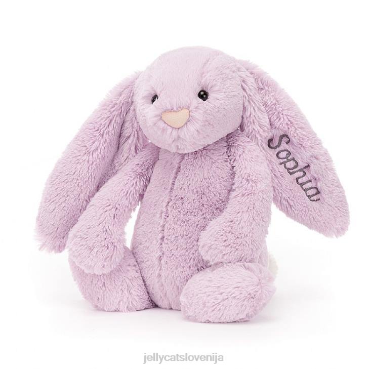 sl Jellycat personaliziran sramežljiv zajček srednje lila P62292 igrača