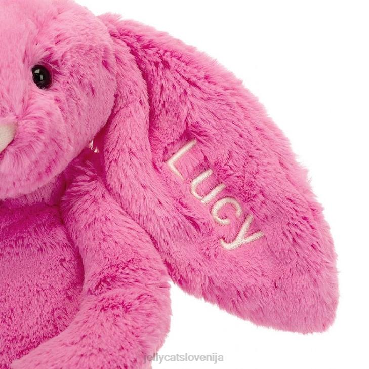sl Jellycat personaliziran sramežljiv zajček srednje vroče roza P622173 igrača