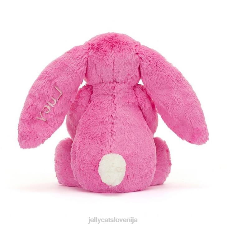 sl Jellycat personaliziran sramežljiv zajček srednje vroče roza P622173 igrača