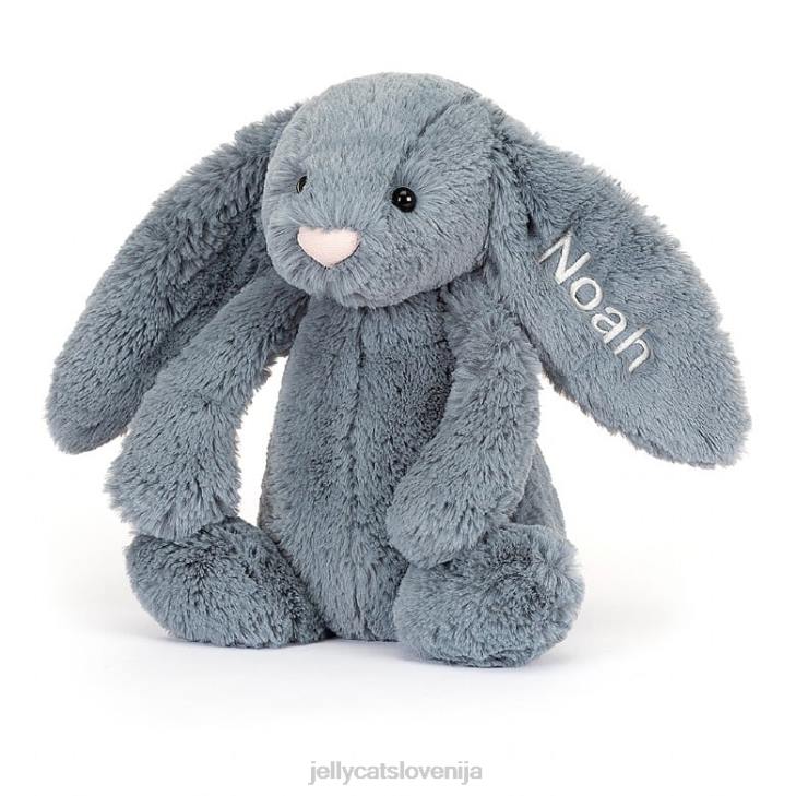 sl Jellycat personalizirani sramežljivi temni zajček srednje modre barve P62291 igrača