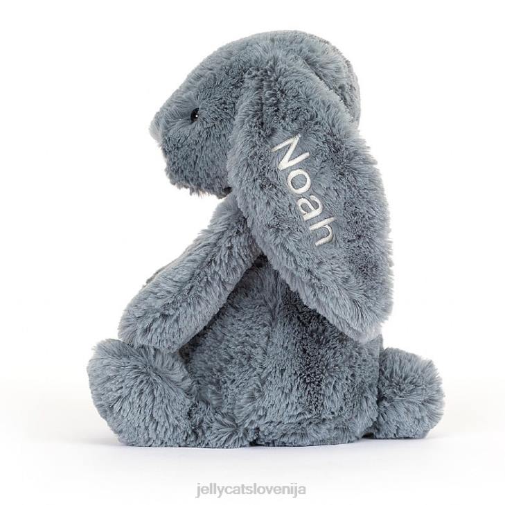 sl Jellycat personalizirani sramežljivi temni zajček srednje modre barve P62291 igrača