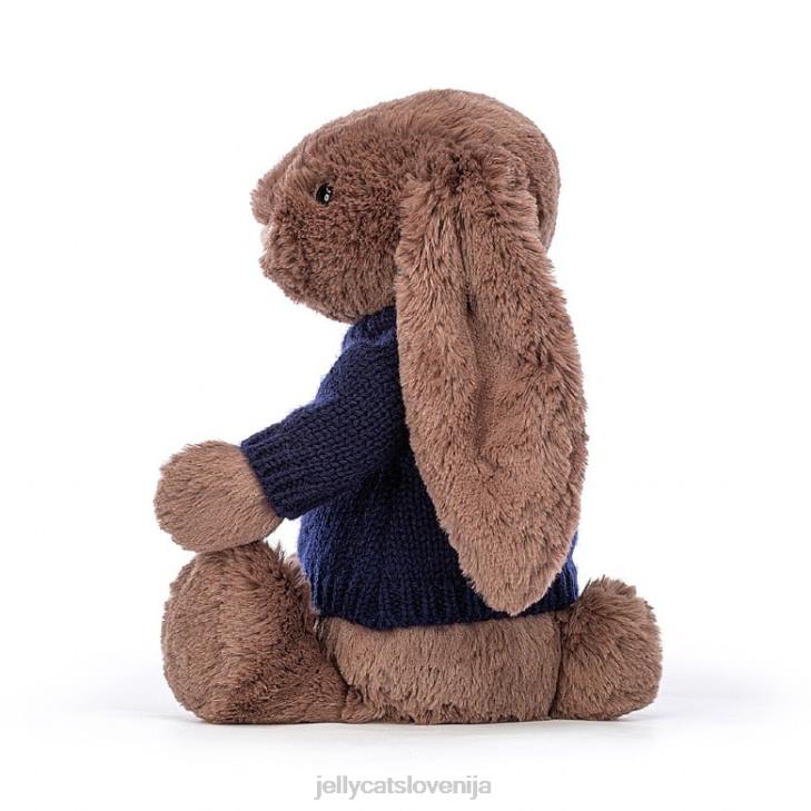 sl Jellycat sramežljiv fudge zajček s personalizirano mornarsko modro čokolado P622522 igrača