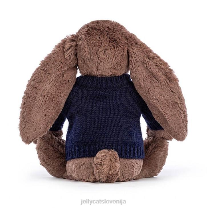 sl Jellycat sramežljiv fudge zajček s personalizirano mornarsko modro čokolado P622522 igrača