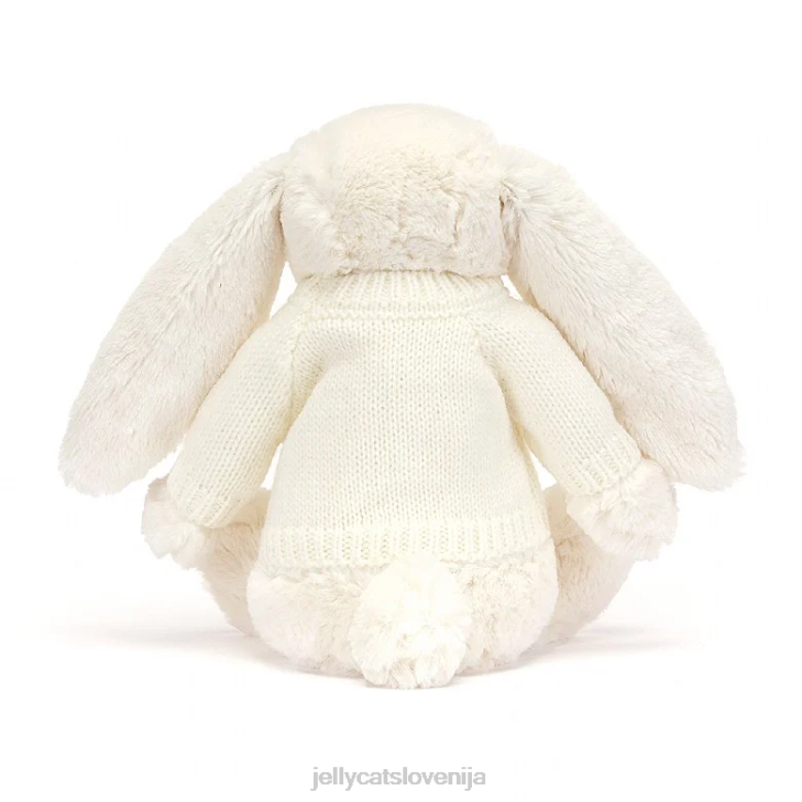 sl Jellycat sramežljiv svetlikajoči se zajček s kremnim puloverjem po meri P622188 igrača
