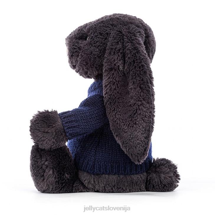 sl Jellycat sramežljiv y zajček s personaliziranim mornarsko modrim črnilom P622514 igrača