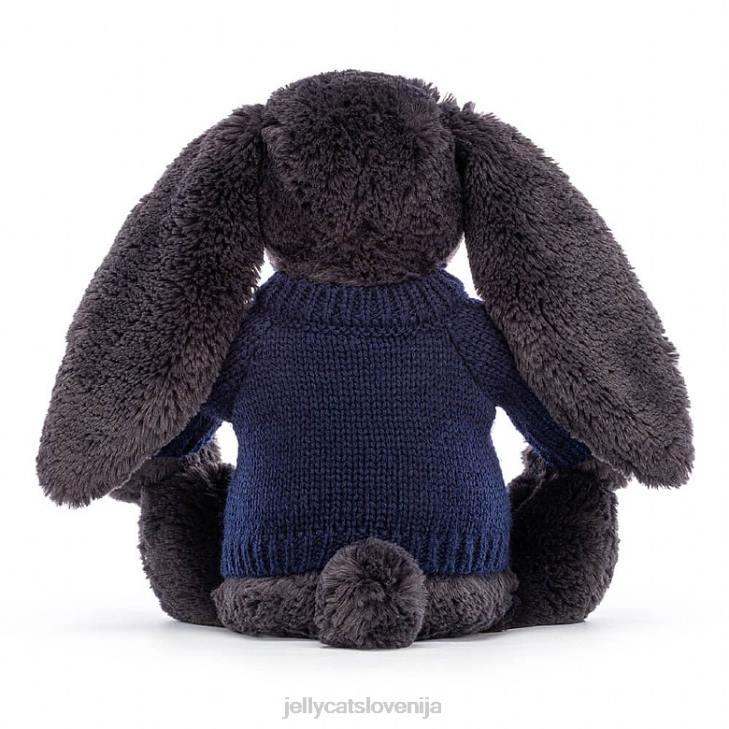 sl Jellycat sramežljiv y zajček s personaliziranim mornarsko modrim črnilom P622514 igrača