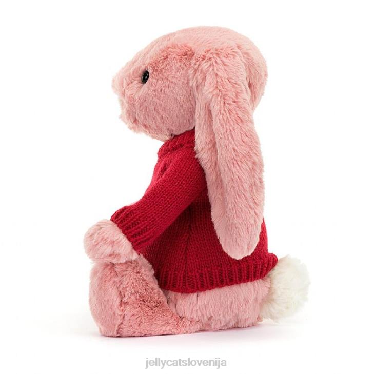 sl Jellycat sramežljiv zajček iz cvetnih listov s personaliziranim rdečim roza sorbetom P622299 igrača