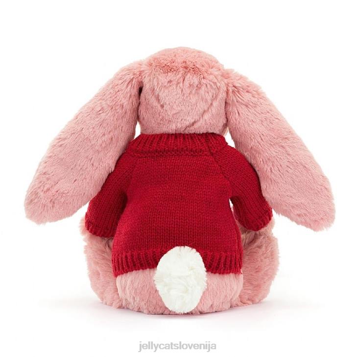 sl Jellycat sramežljiv zajček iz cvetnih listov s personaliziranim rdečim roza sorbetom P622299 igrača