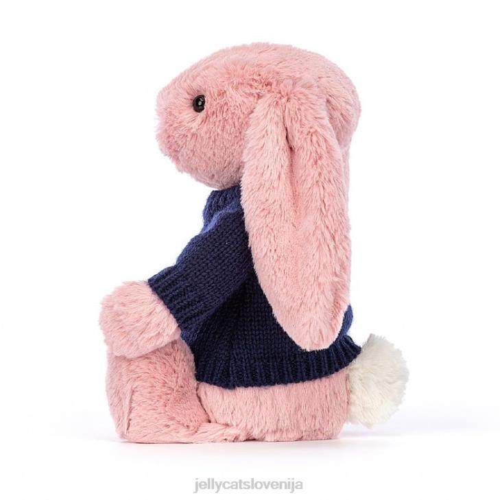 sl Jellycat sramežljiv zajček s cvetnimi lističi s personaliziranim mornarsko modrim roza sorbetom P622413 igrača