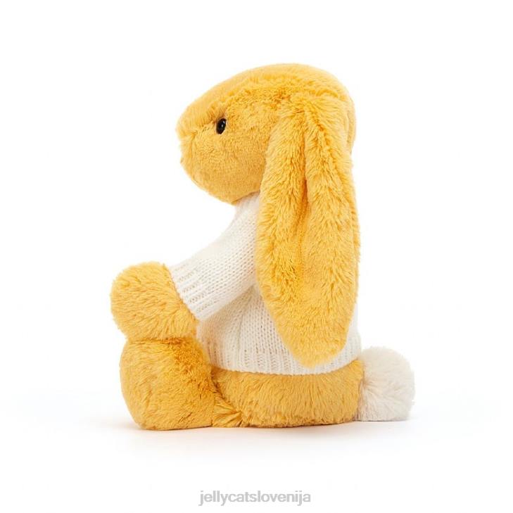 sl Jellycat sramežljiv zajček s personaliziranim kremnim puloverjem sončka P622483 igrača