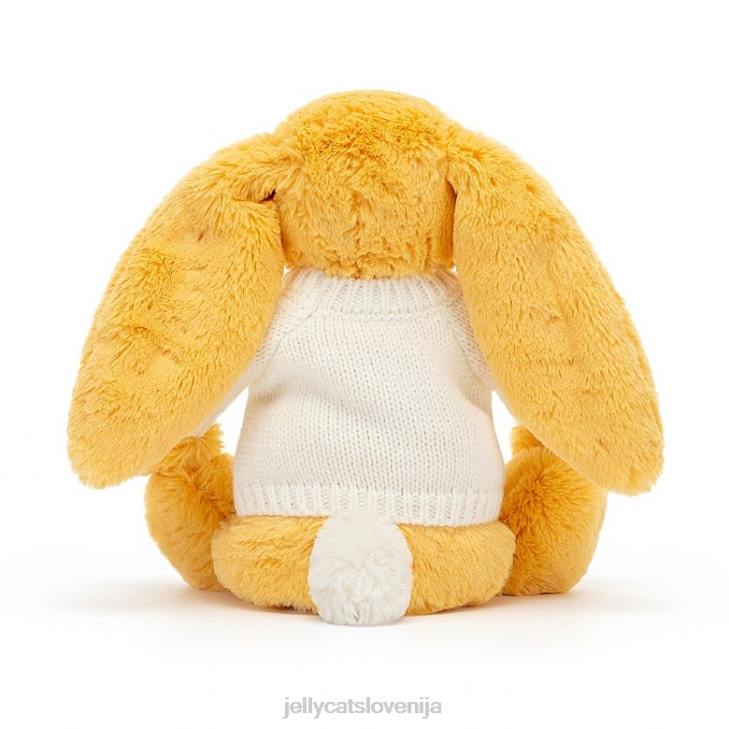 sl Jellycat sramežljiv zajček s personaliziranim kremnim puloverjem sončka P622483 igrača