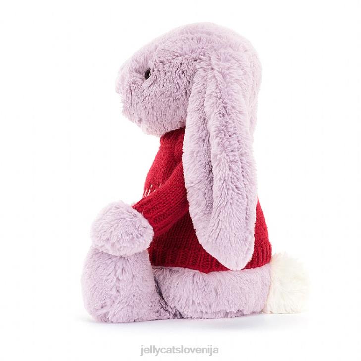 sl Jellycat sramežljiv zajček s personaliziranim rdečim jopičem lila P622300 igrača