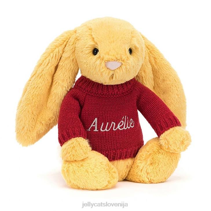 sl Jellycat sramežljiv zajček s personaliziranim rdečim skakačem sončka P622332 igrača