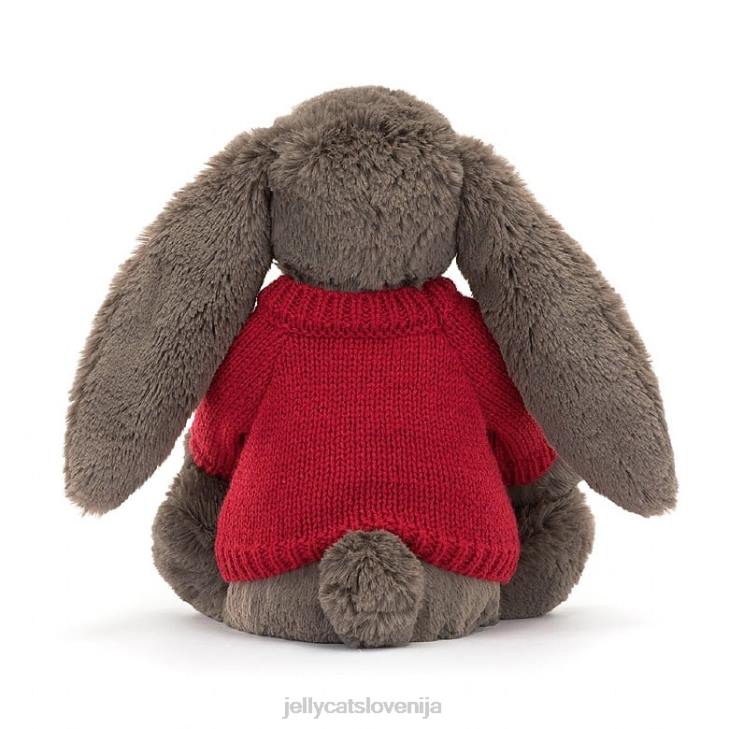 sl Jellycat sramežljiv zajček s tartufi s personaliziranim rdečim skakačem rjave barve P622270 igrača