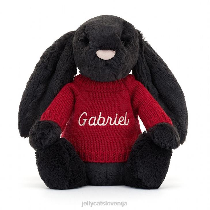 sl Jellycat sramežljivi zajček s personaliziranim črnilom rdečega skakača P622519 igrača