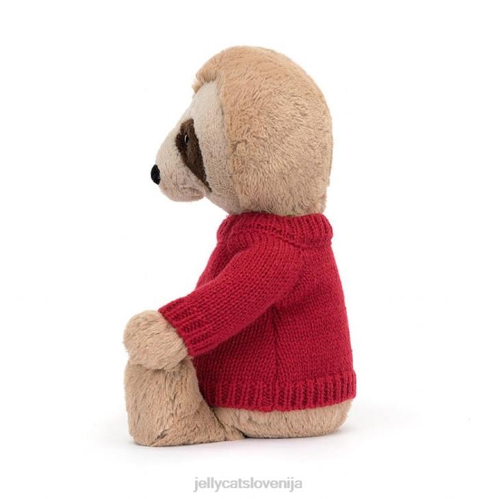 sl Jellycat sramežljiv lenuh s personaliziranim rdečim puloverjem P622205 igrača