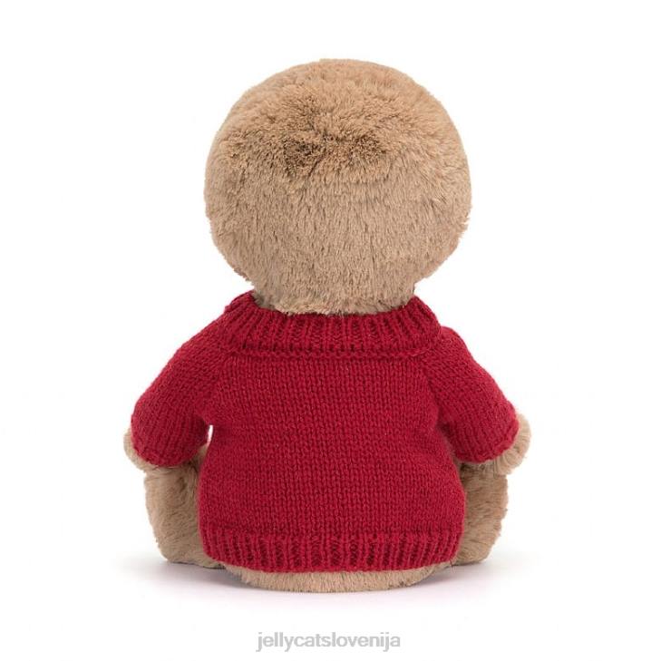 sl Jellycat sramežljiv lenuh s personaliziranim rdečim puloverjem P622205 igrača