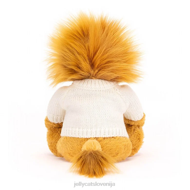 sl Jellycat sramežljiv lev s personaliziranim krem ​​rumenim puloverjem P622539 igrača