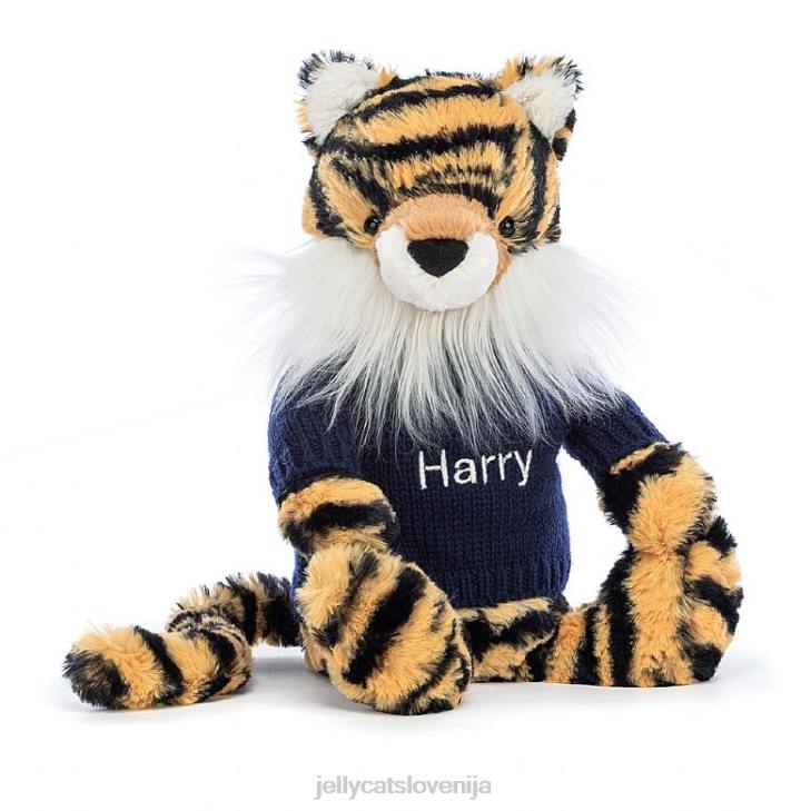sl Jellycat sramežljiv tiger z personaliziranim mornarskim puloverjem v več barvah P622269 igrača